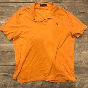 Polo Ralph Lauren Mens Sz XL Orange Classic Fit Pony Logo S/S Cotton Golf Shirt